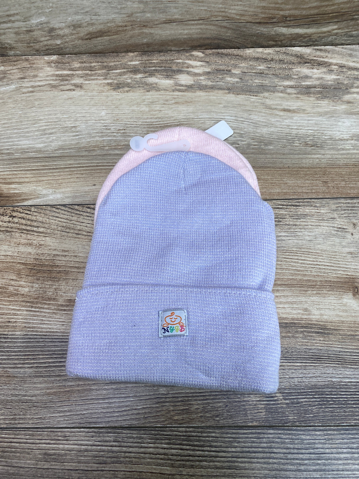 NEW NYGB 2Pk Pink/Purple Rainbow Beanies Sz 12-24m