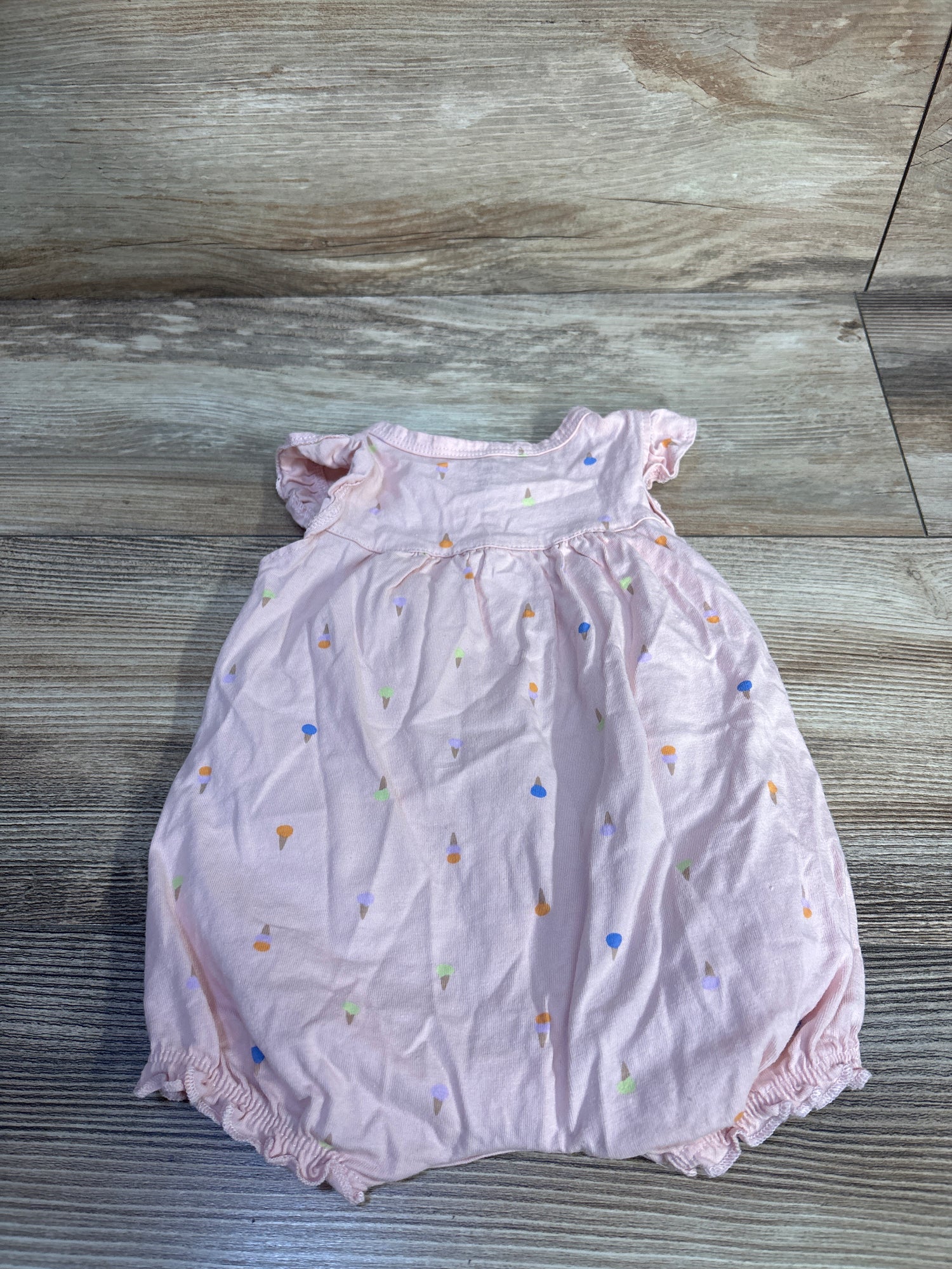 Carter's Button-Front Ice Cream Shortie Romper Pink s 3m