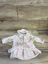 Floral Plush Hooded robe Pink sz 0-9m