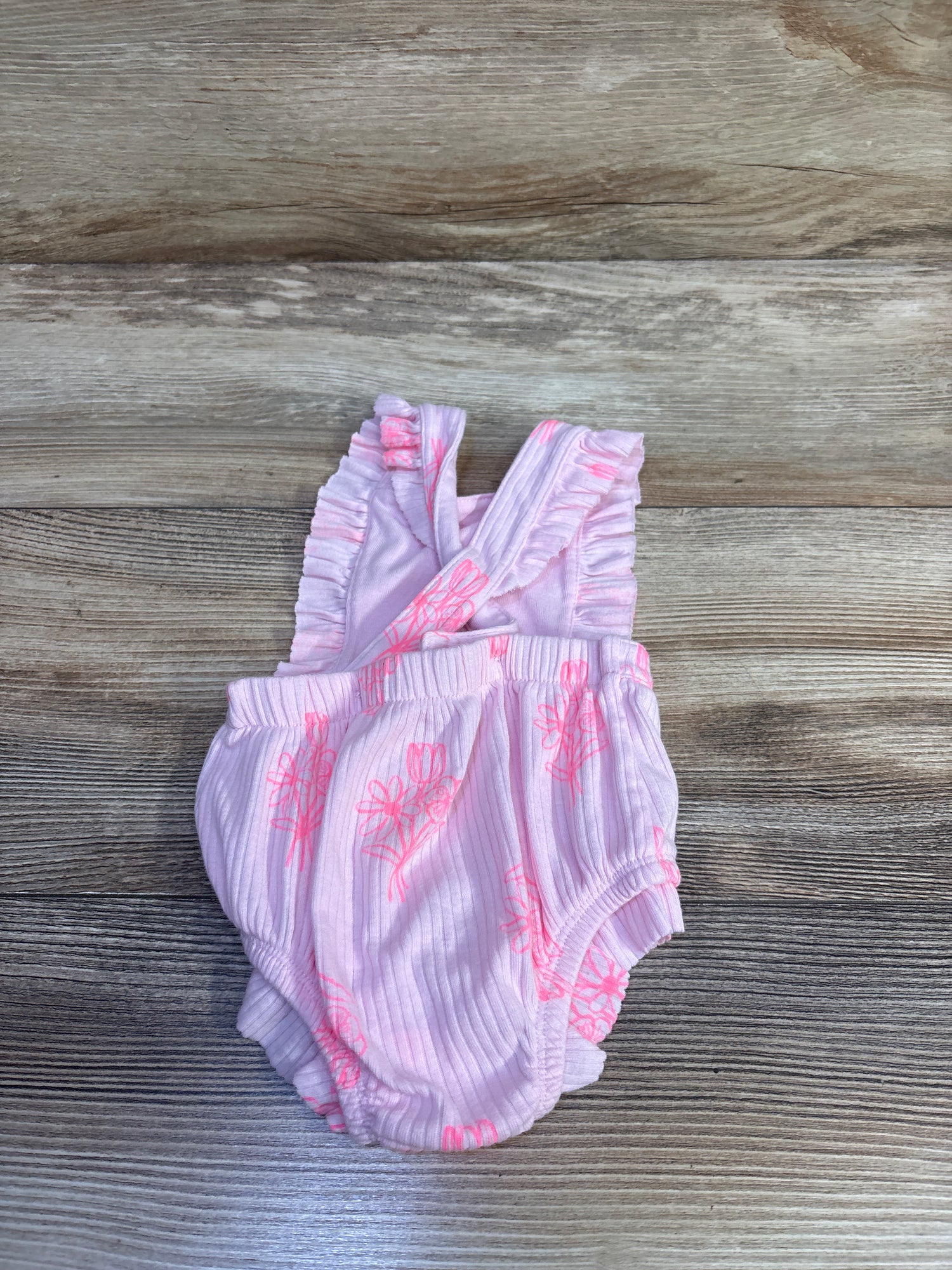 Cat & Jack Ribbed Bubble Romper Pink sz 0-3m