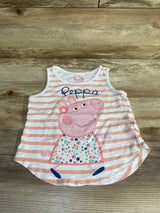Peppa Pig Striped Tank Top White sz 4-5T - Me n Mommy To Be