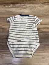 RZ by Rachel Zoe Striped Henley Bodysuit White sz 3/6m