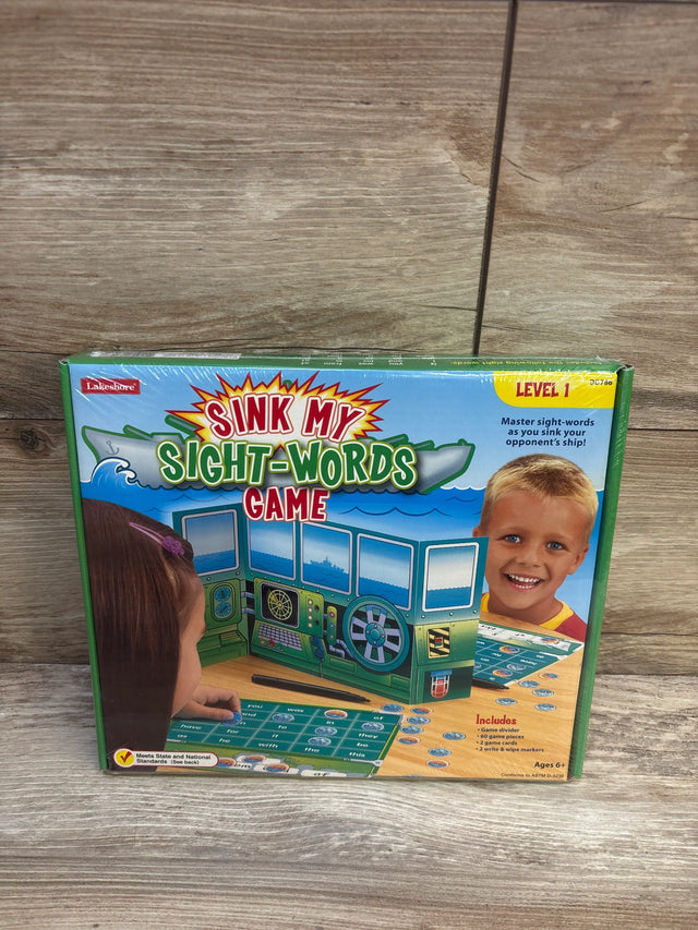 Sink My Sight-Words Game box for kids, educational board game, sight word learning activity