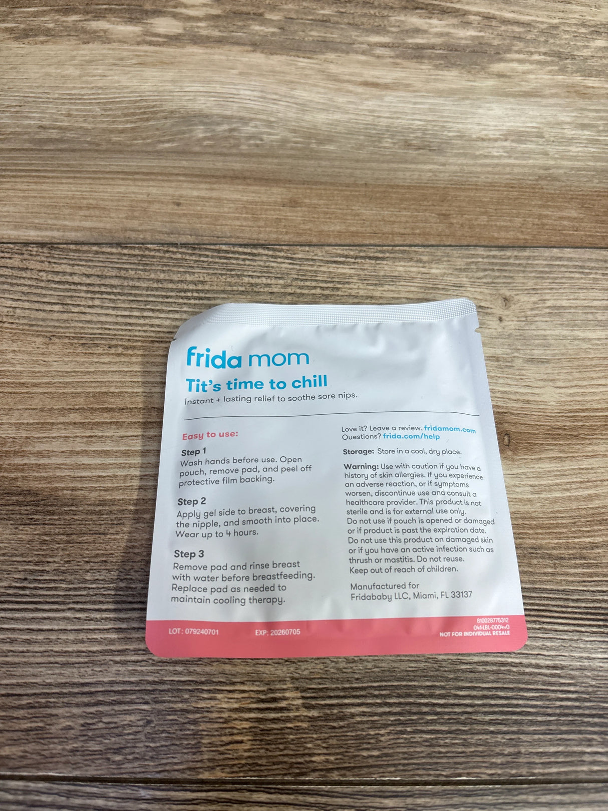 NEW Frida Mom Cooling Hydrogel Nipple Pads 2pk