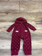 Carter's Hooded Fleece Coverall Maroon sz 12m