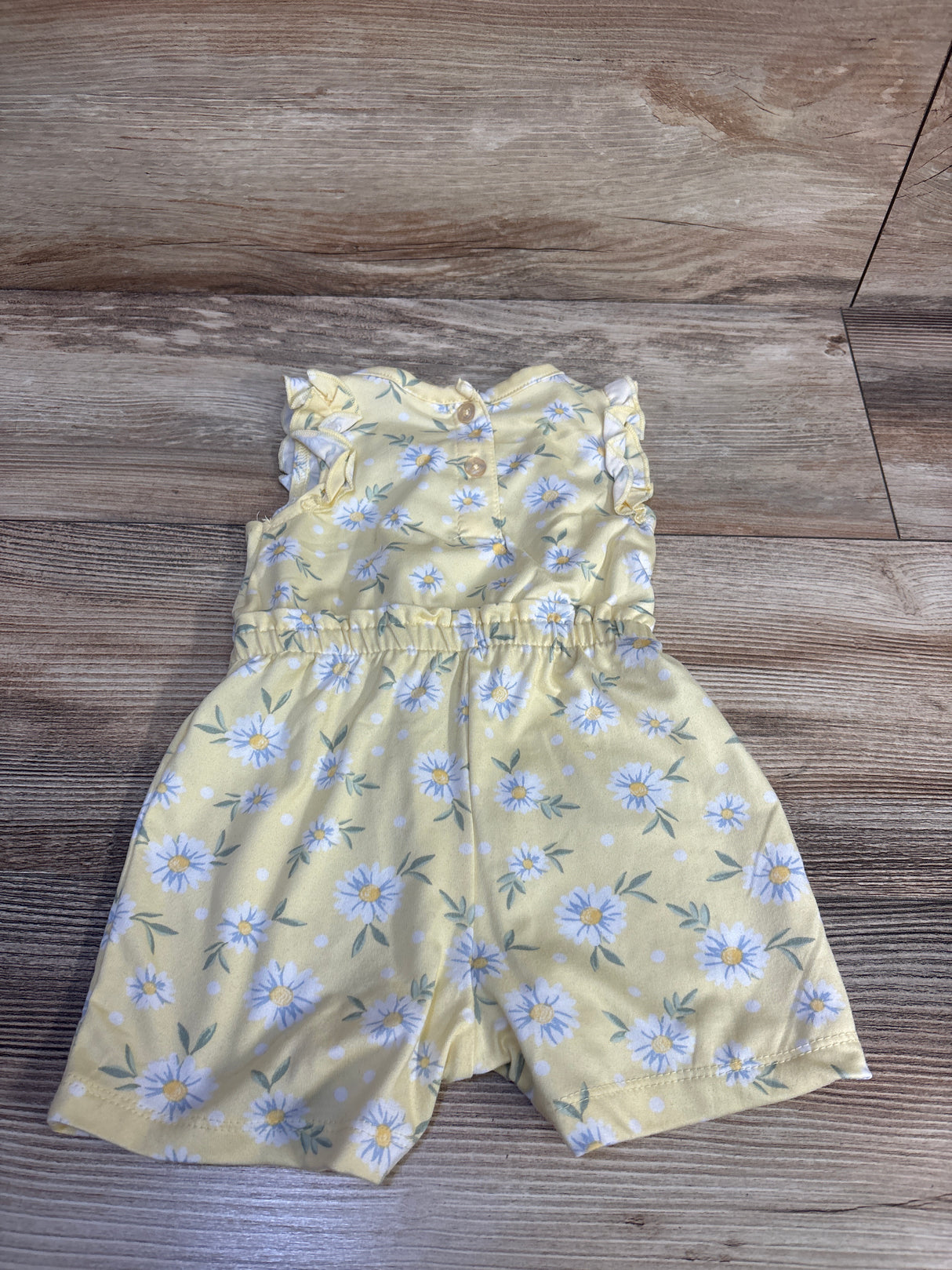 Little Lass Floral Sleeveless Shortie Romper Yellow sz 3/6m