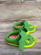 Dearfoams Triceratops Plush Slippers Green sz 7-8c