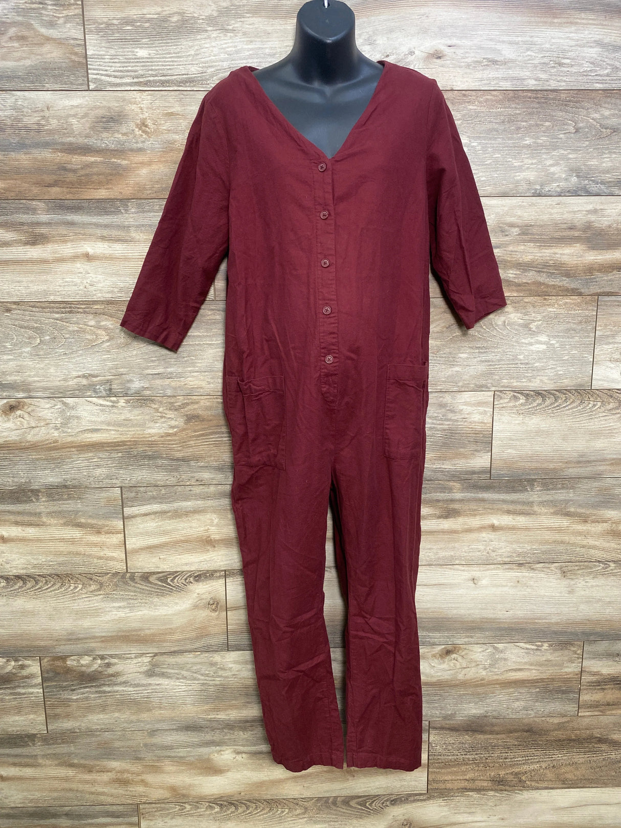 The Nines by Hatch Jumpsuit Burgundy sz Large - Me n Mommy To Be