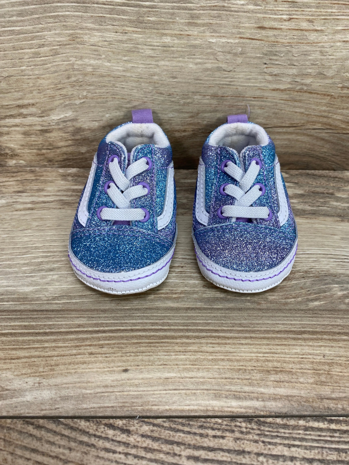 Vans Old Skool Ombre Glitter Crib Shoes sz 2c