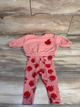 Cat & Jack 2pc Apple Sweatshirt & Ribbed Leggings Pink sz 3-6m