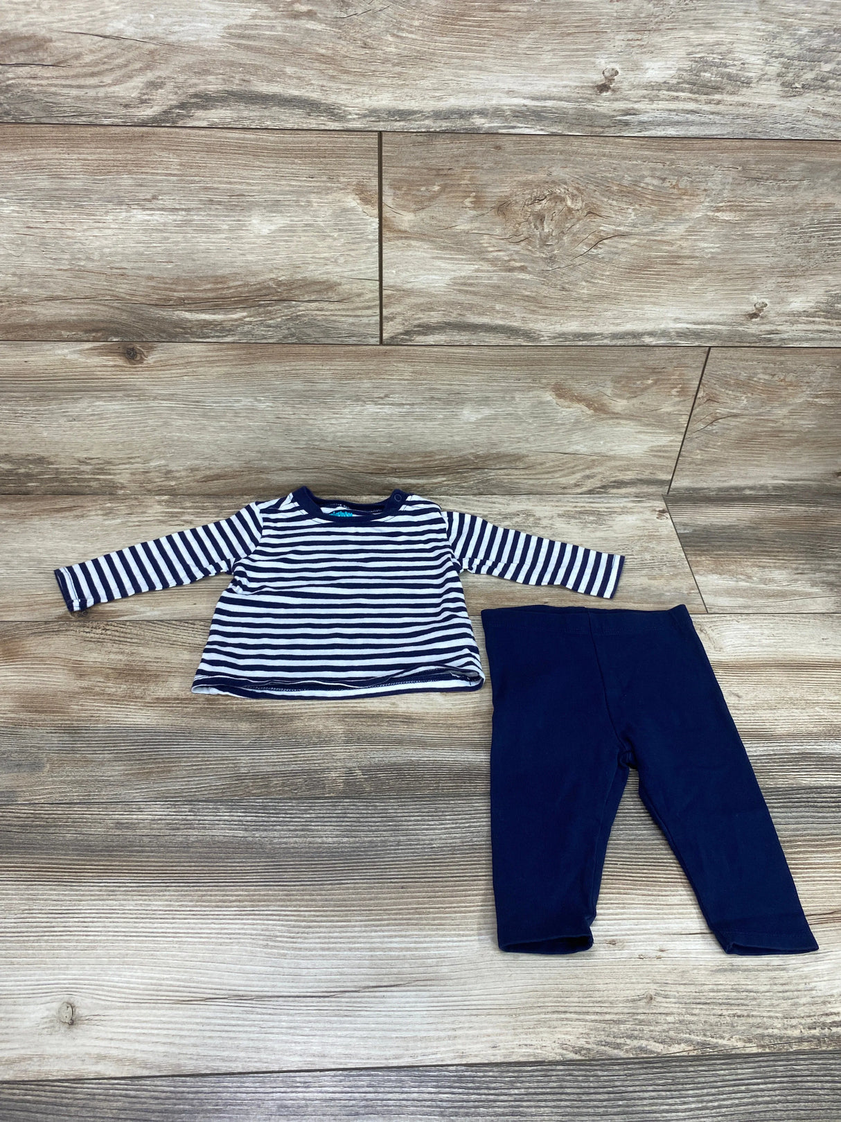 Mighty Goods 2pc Striped Shirt & Pants Set Navy sz 6m