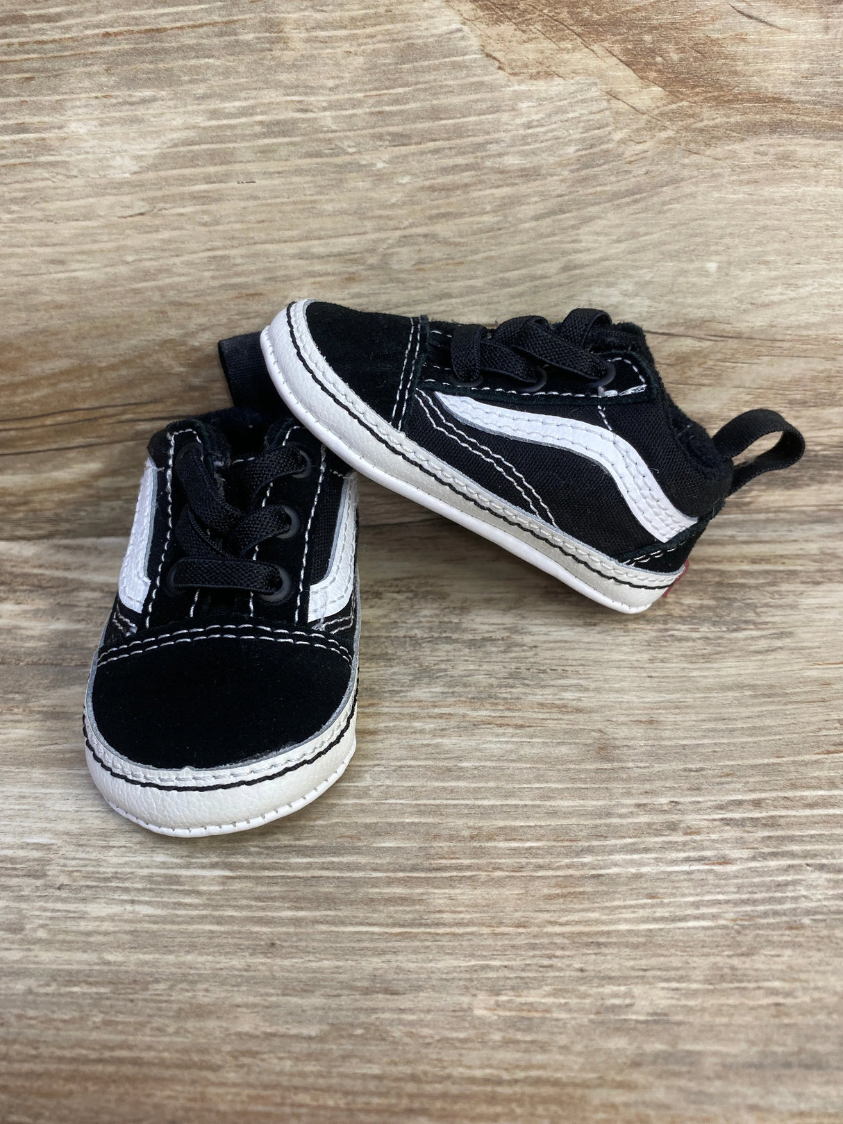 Vans Old Skool 'Black White' Crib Shoes sz 2c