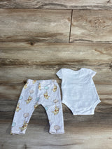 Disney Baby 2pc Winnie The Pooh Bodysuit & Pants Set White sz 0-3m