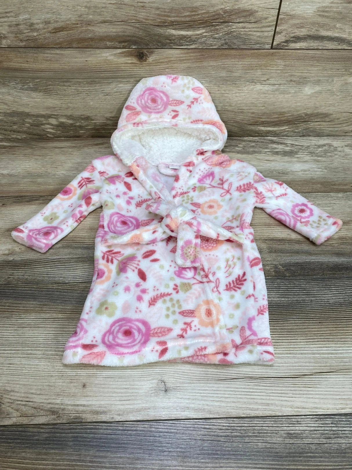 Modern Baby Floral Robe White sz 0-9m