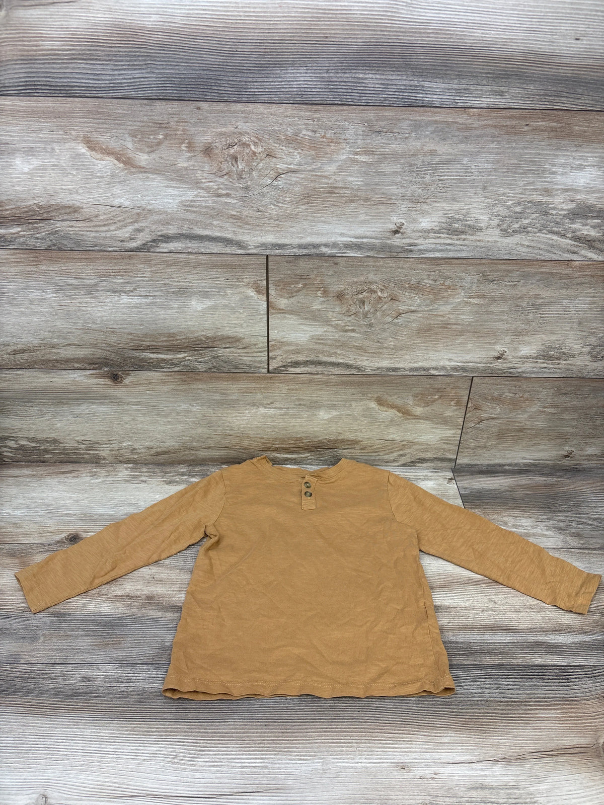 H&M Long Sleeve Henley Shirt Caramel sz 5/6T