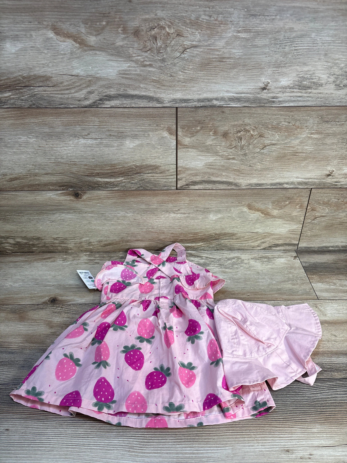 NEW Carter's Strawberry Print 3pc Dress Set Pink sz 18m