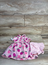 NEW Carter's Strawberry Print 3pc Dress Set Pink sz 18m