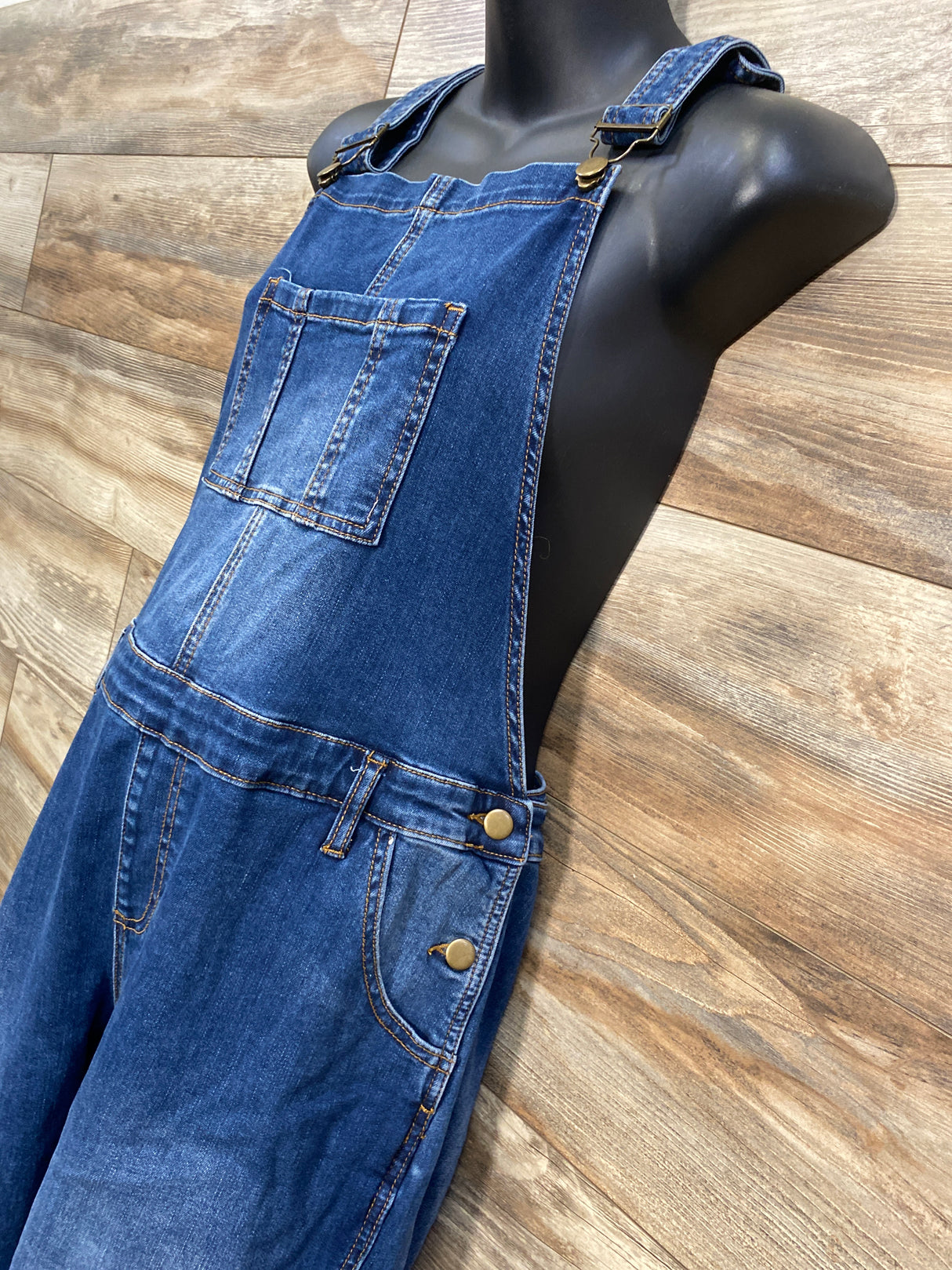 Ripe Denim Maternity Denim Overalls Blue sz Large