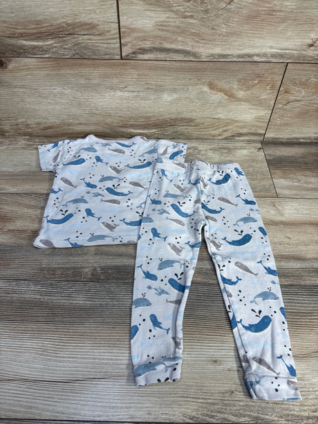 Chick Pea 2pc Whale Pajama Set Grey sz 2T - Me n Mommy To Be