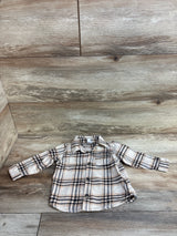 Old Navy Tartan Button Up Flannel Beige sz 12-18m