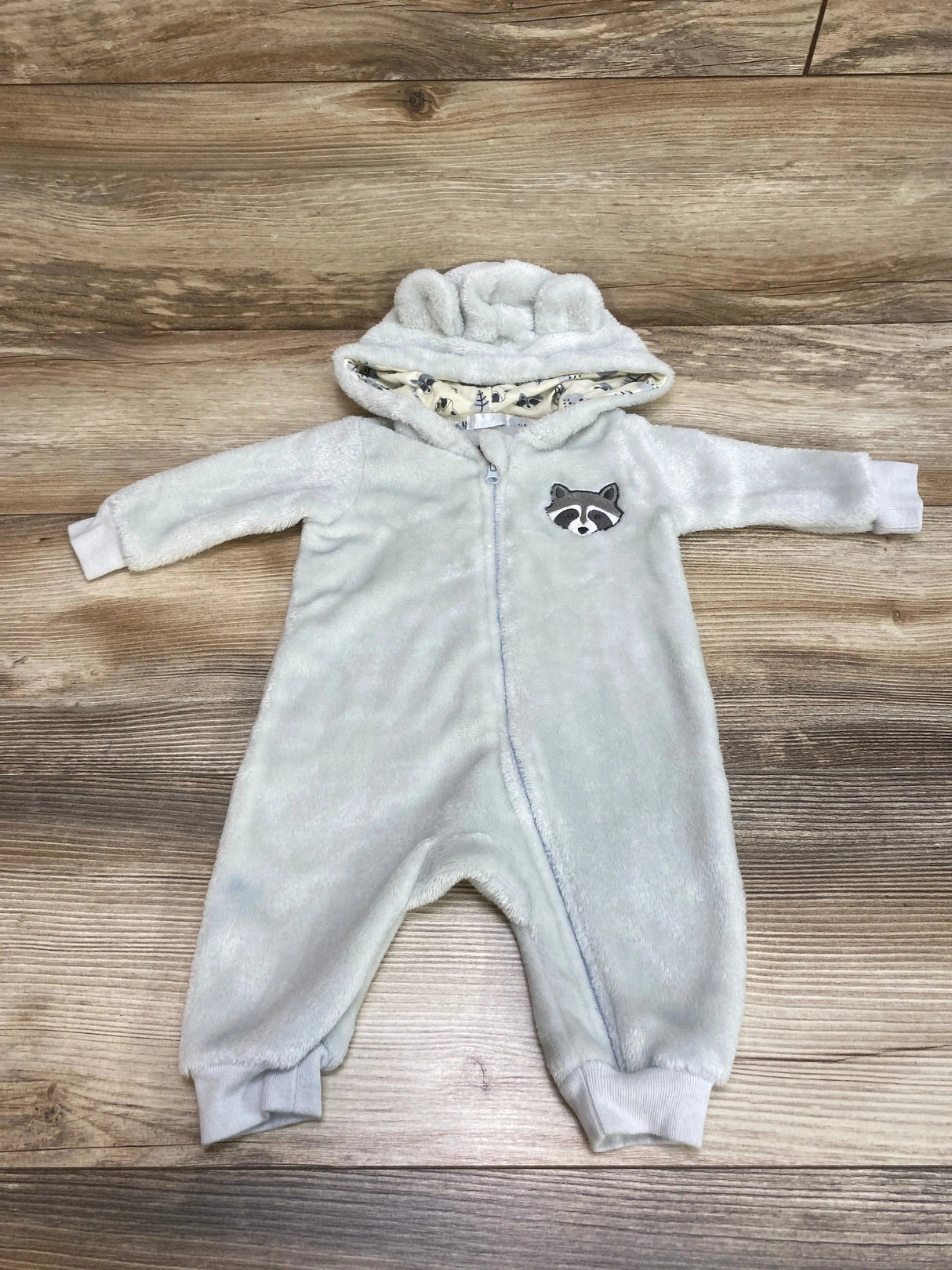 Hooded Raccoon Coverall Grey sz 0-3m