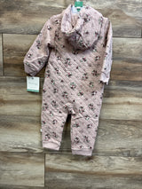 NEW Little Planet Organic Quilted Hooded Jumpsuit Pink sz 9m
