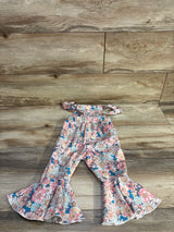 Shein Floral Bell Bottom Overalls Pink sz 12-18m