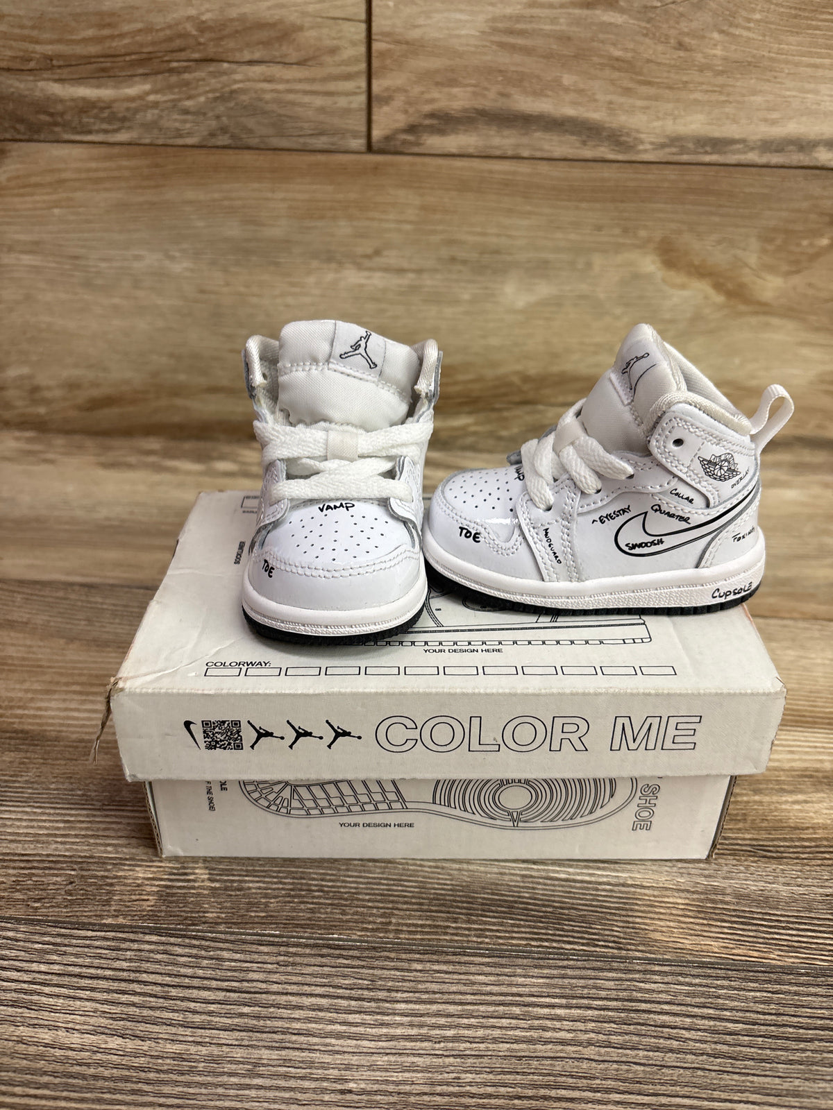 NEW Air Jordan 1 Mid TD 'Schematic' Sneakers sz 2c