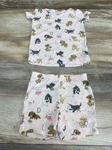 Angel Dear 2pc Puppy Print Pajama Set Pink sz 12-18m