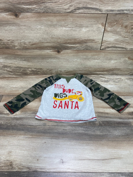 Mudpie This Dude Digs Santa Shirt Grey/Green sz 2-3T - Me n Mommy To Be
