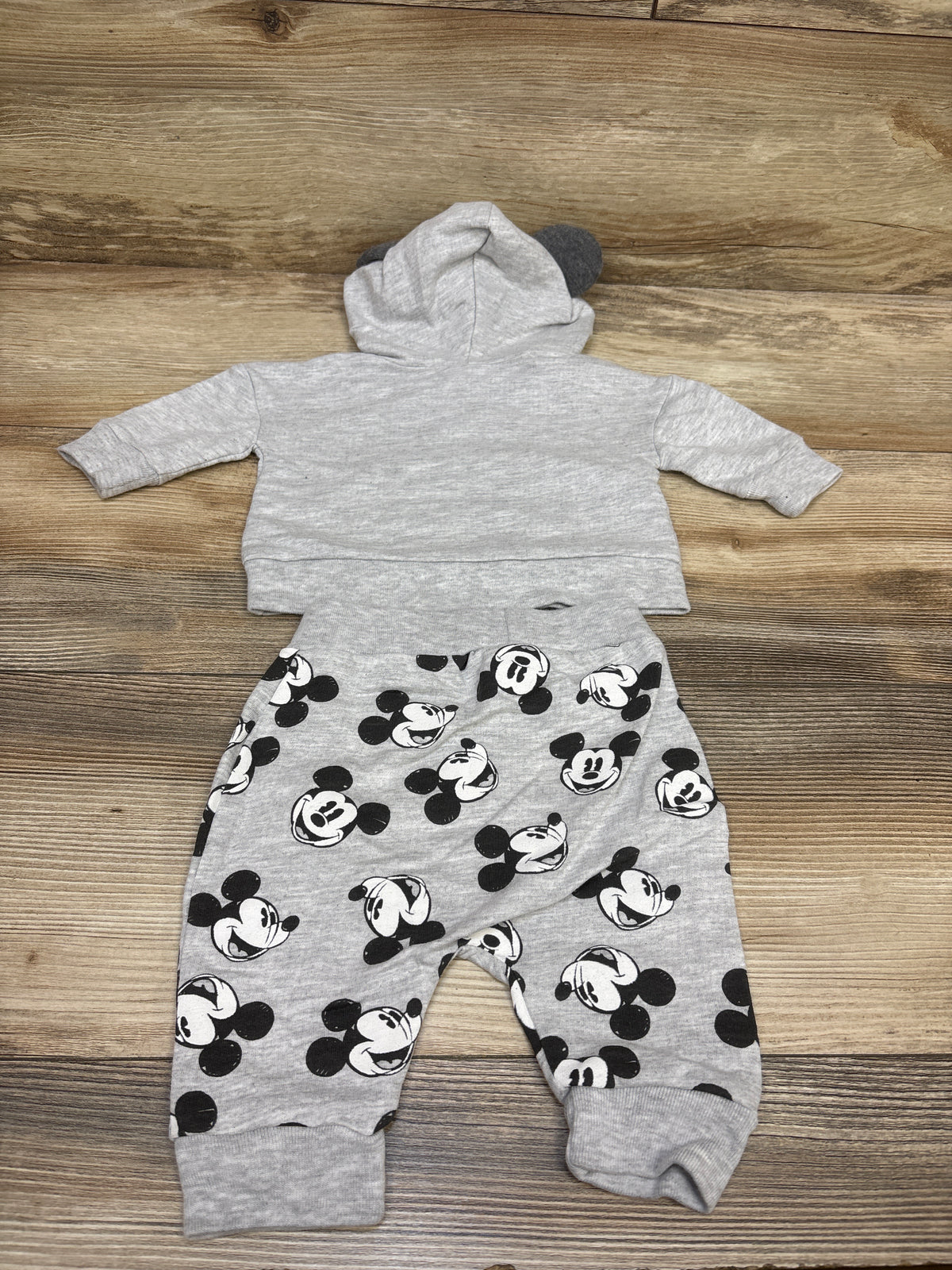 Disney Baby 2pc Mickey Mouse Sweatshirt & Pants Set Grey sz 0/3m
