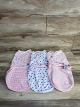 SwaddleMe 3pk Swaddles Pink/White sz 0-3m