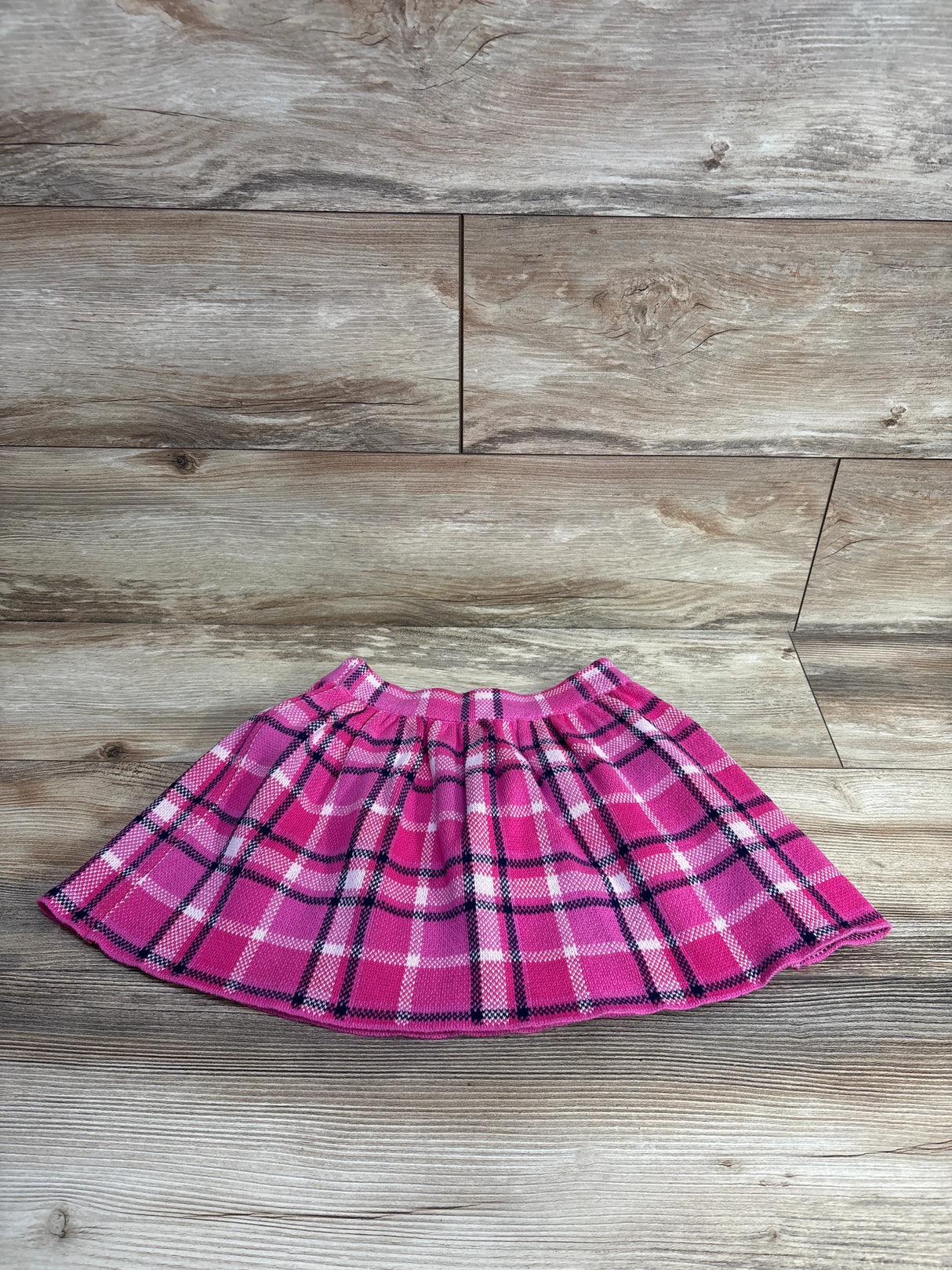 Plaid Knit Skirt Hot Pink sz 5T-6