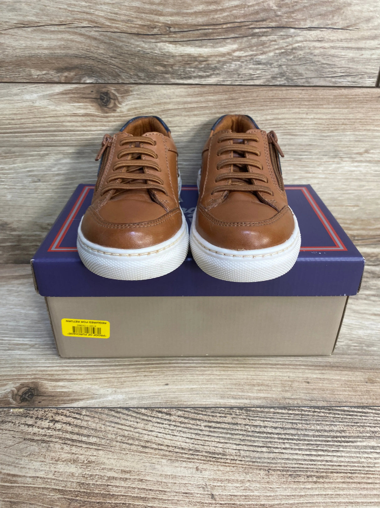 NEW Flag Ltd. Cameron Leather Zip Oxford Sneakers Tan sz 9c