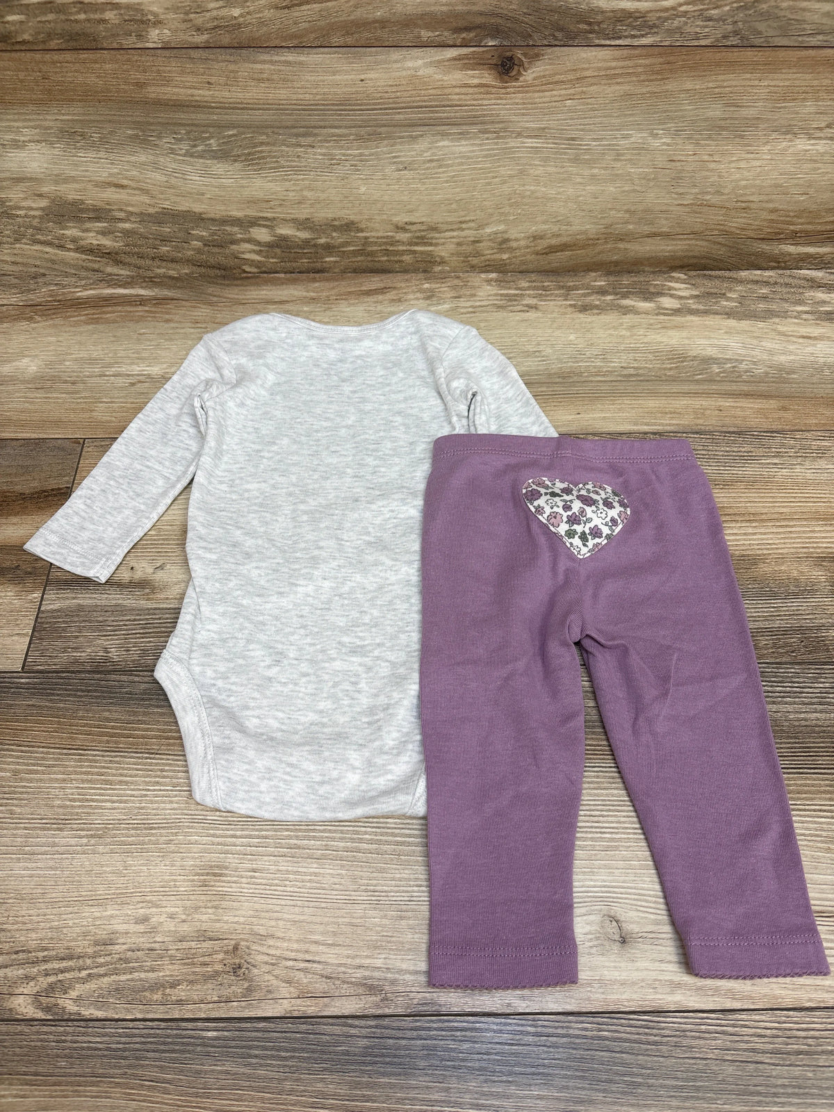 Carter's 2pc Let Love Grow Bodysuit & Pants Set Grey sz 6m