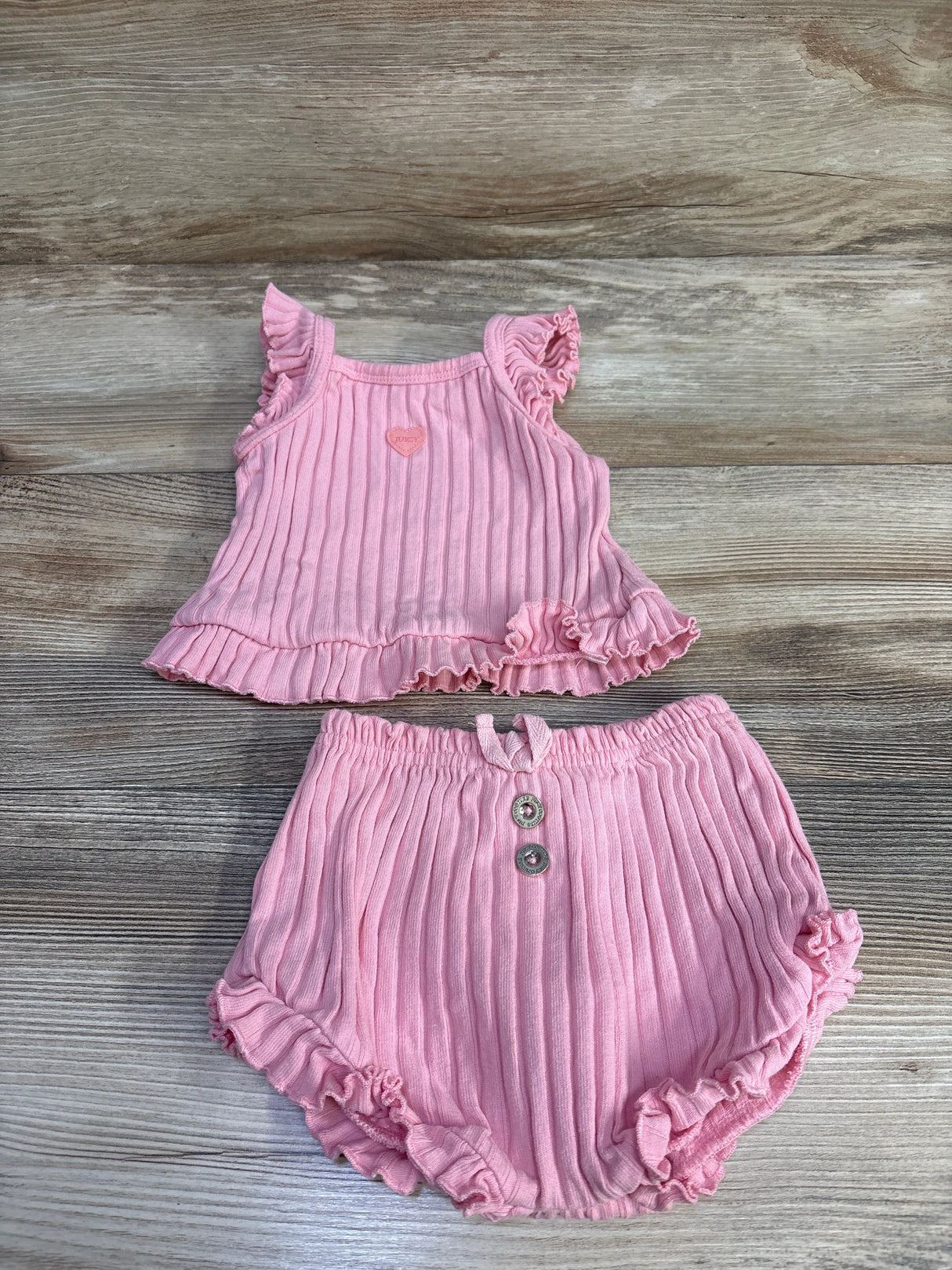 Juicy Couture 2pc Shirt & Bloomers Set Pink sz 12m - Me n Mommy To Be