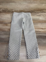 Janie & Jack Geometric Button Cuff Ponte Pants White sz 3T