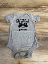 Bella + Canvas Player 2 Has Entered Bodysuit Grey sz 6-12m