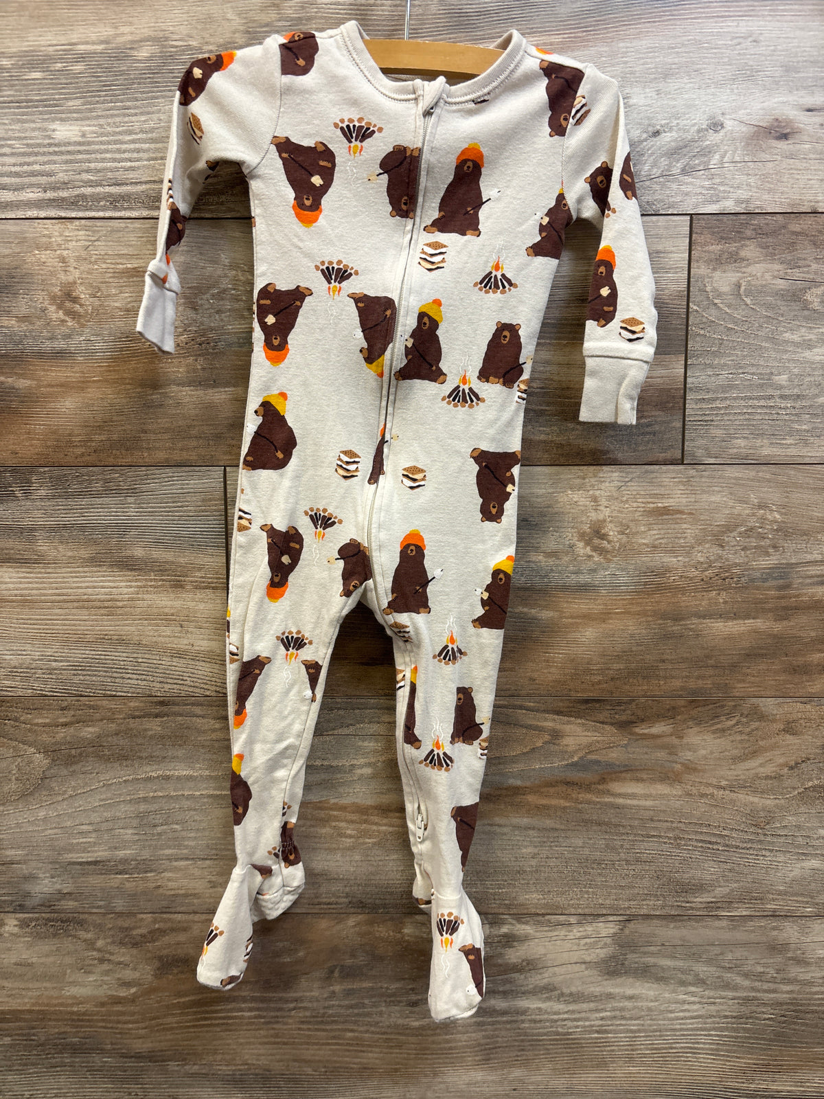Old Navy Bear S'mores Sleeper Beige sz 18-24m