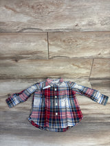 NEW Baby Gap Plaid Button-Down Shirt Red sz 18-24m