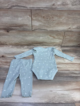 Pekkle 2pc Ribbed Bodysuit & Pants Set Green sz 6m