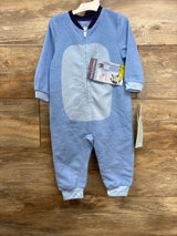 NEW Bluey Unisex Hooded Union Suit Pajamas Blue sz 18m