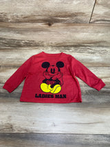 Disney Junior Mickey Mouse Ladies Man Shirt Red sz 2T