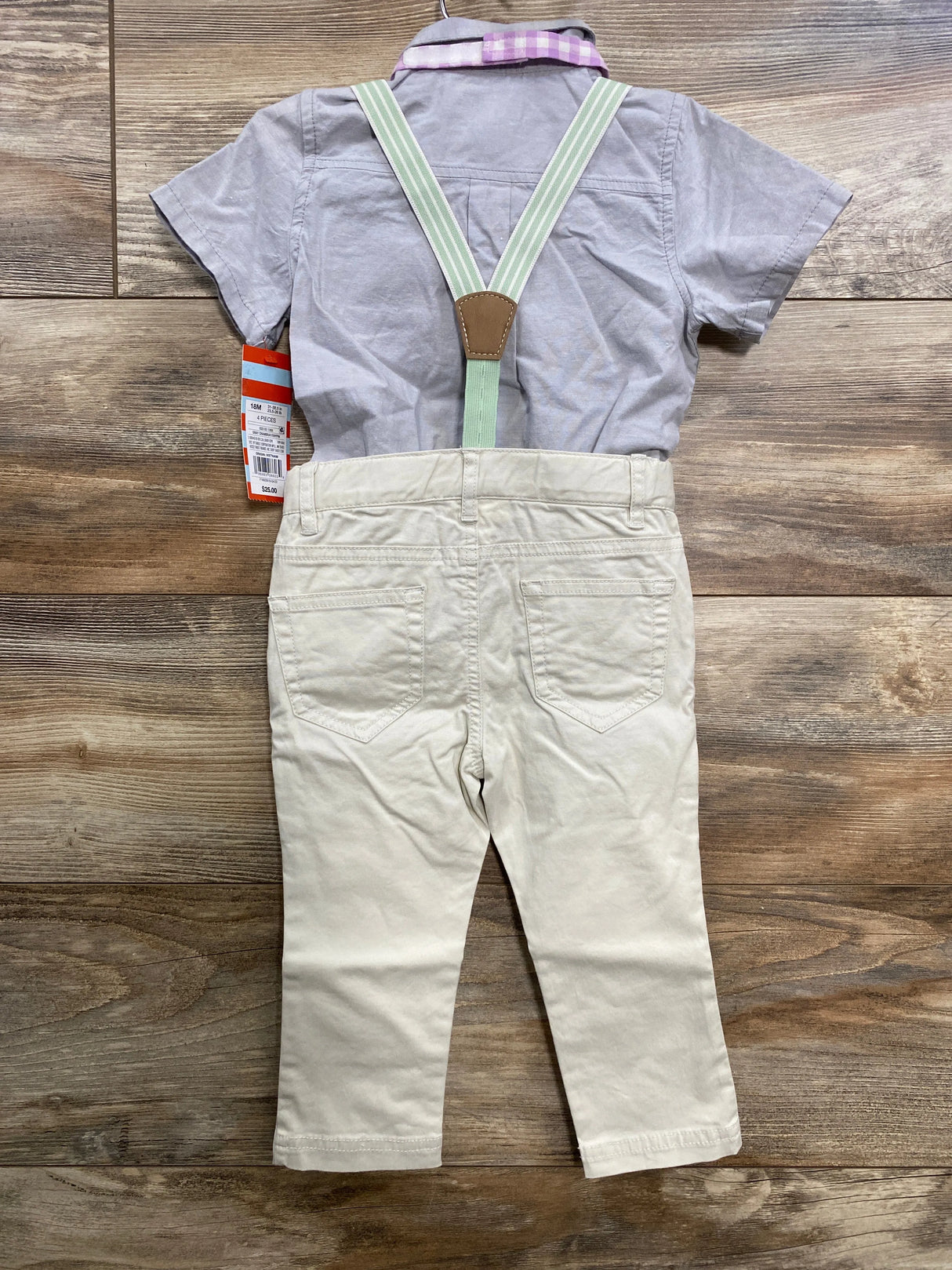 NEW Cat & Jack 4pc Suspender Set Grey sz 18m