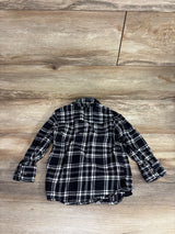 Carter's Plaid Button Up Shirt Black sz 2T
