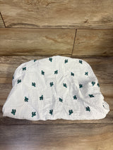 Cactus Print Muslin Bassinet Sheet White 18x32''