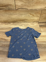 Kyte Baby Bamboo Heart Print Shirt Blue sz 2T