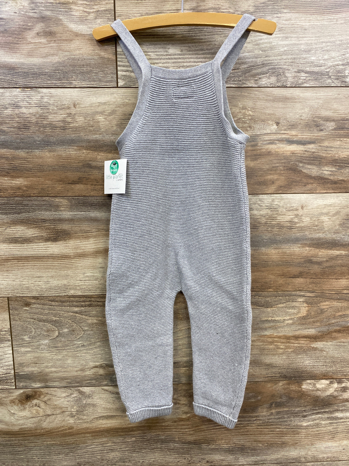 NEW Little Planet Organic Knit Overalls Grey sz 24m