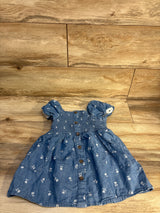 Cat & Jack Smocked Chambray Button-Front Dress Blue sz 3T