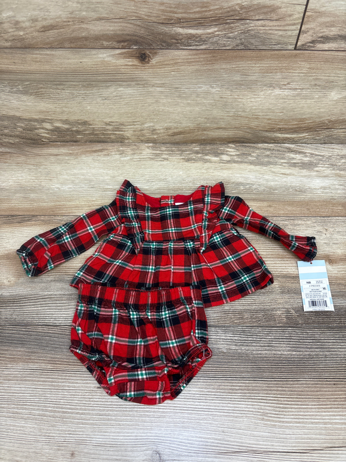 NEW Cat & Jack 2pc Plaid Top & Bloomers Set Red sz Newborn